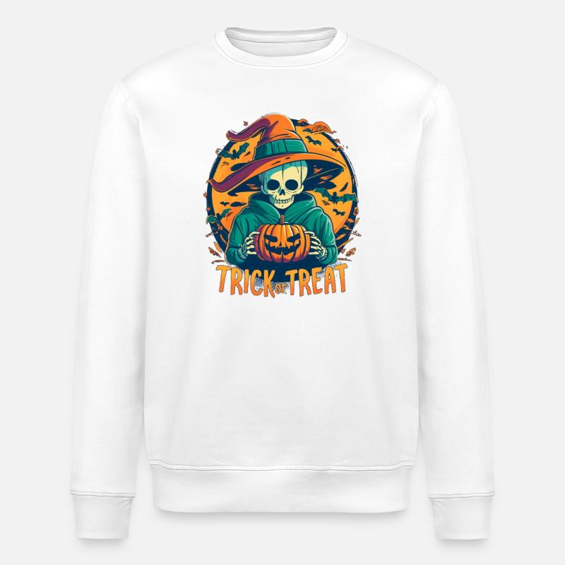 Des bonbons ou des bâtons - Sweat bio ROLLER Stanley/Stella Unisexe - blanc