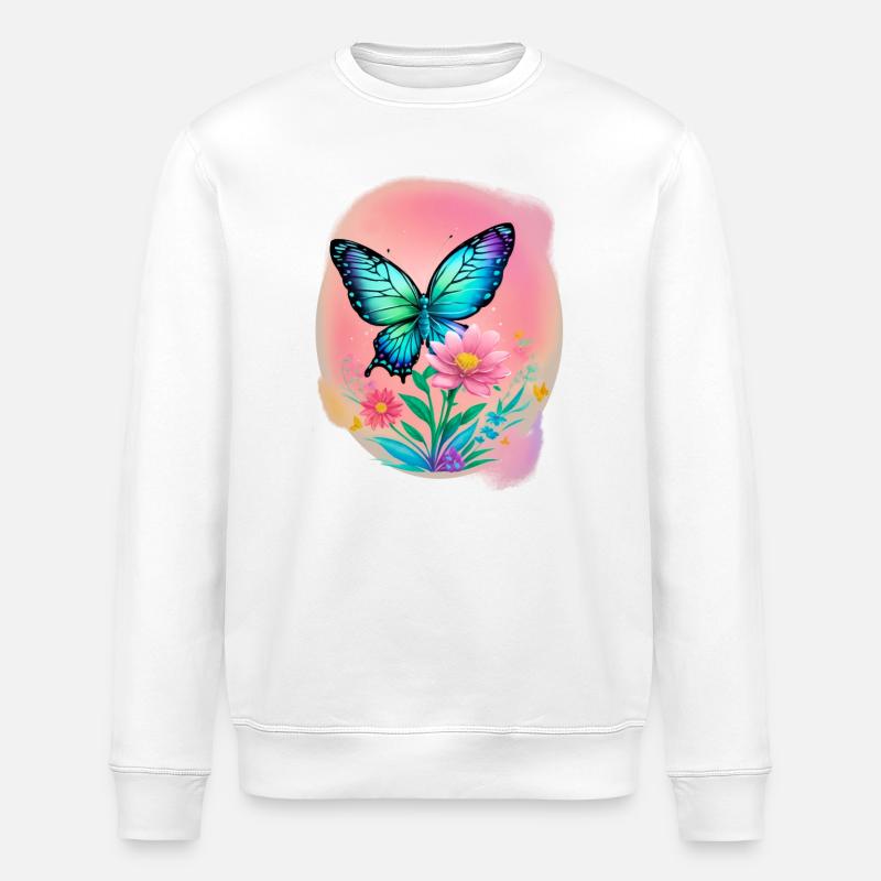 Schmetterling - Stanley/Stella Unisex Bio-Sweatshirt ROLLER - Weiß