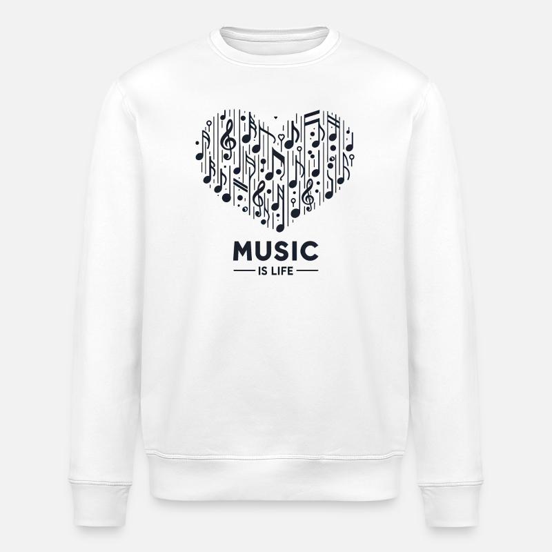 La musique, c’est la vie - Sweat bio ROLLER Stanley/Stella Unisexe - blanc