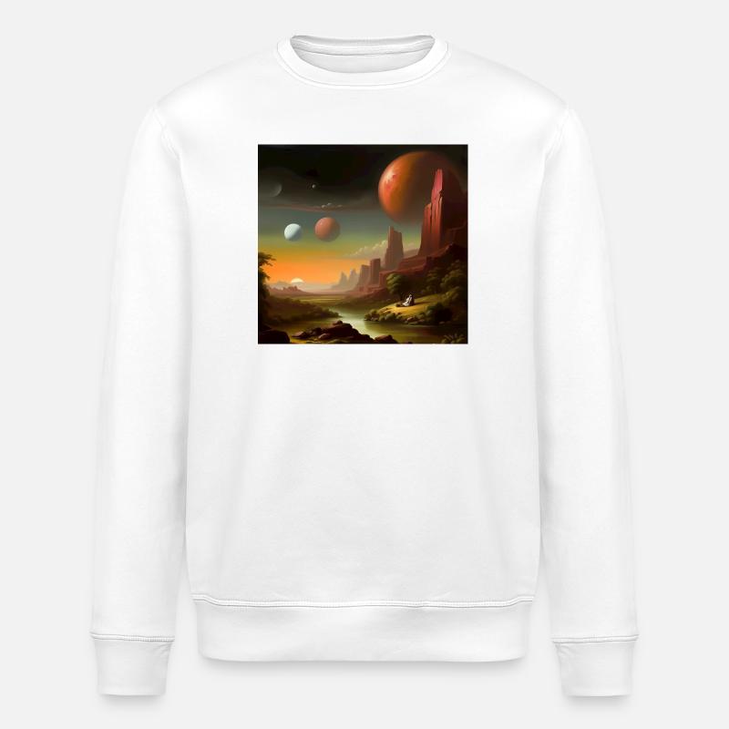 Planet Universum Himmel - Stanley/Stella Unisex Bio-Sweatshirt ROLLER - Weiß
