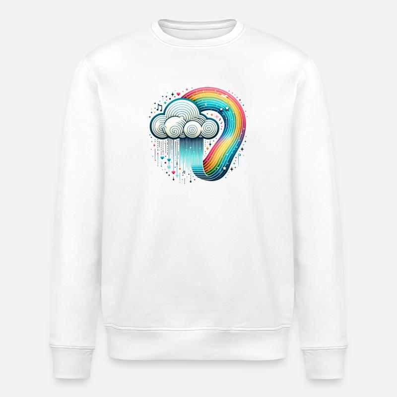 Nuage arc-en-ciel - Sweat bio ROLLER Stanley/Stella Unisexe - blanc