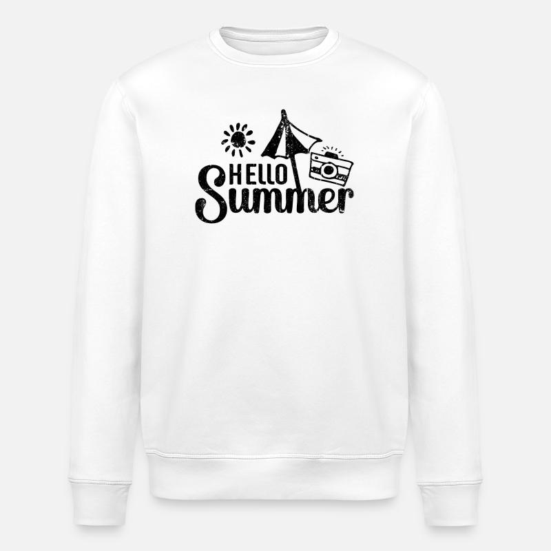 Hallo Sommerferien - Stanley/Stella Unisex Bio-Sweatshirt ROLLER - Weiß