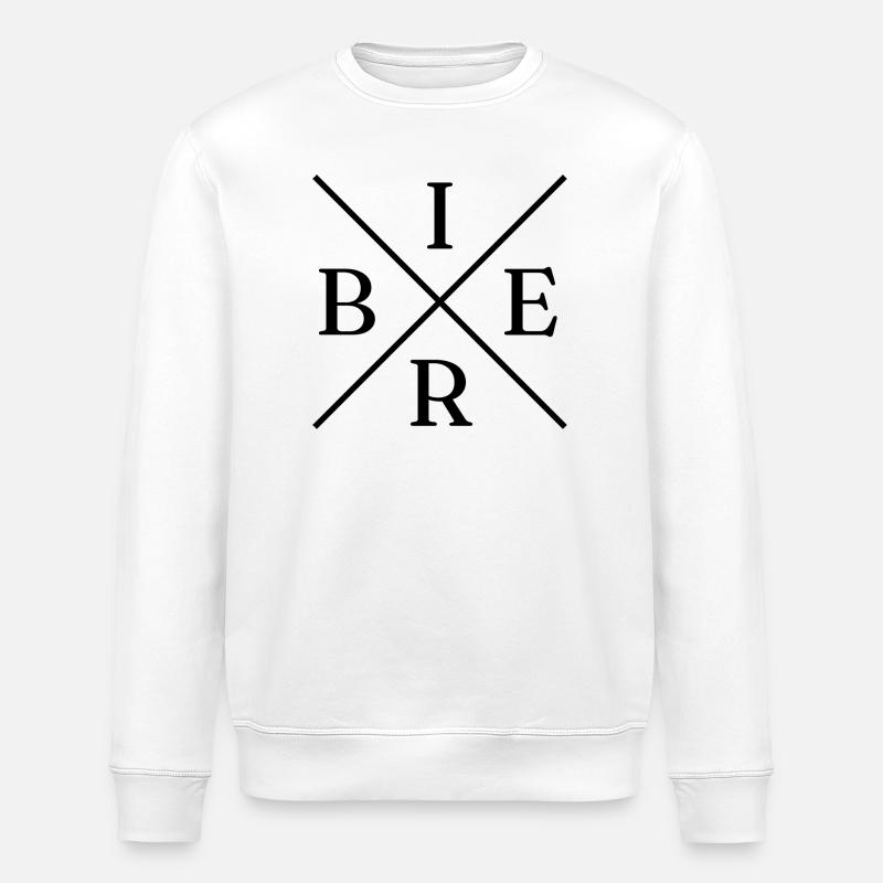 Bier Cross Logo - Stanley/Stella Unisex Bio-Sweatshirt ROLLER - Weiß