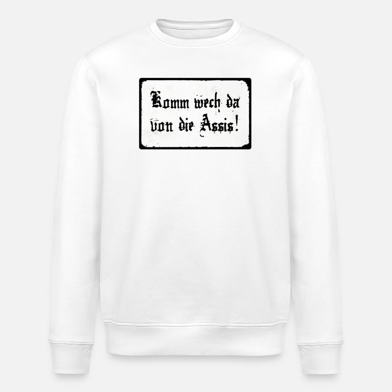 Komm wech da von die Assis - Stanley/Stella Unisex Bio-Sweatshirt ROLLER - Weiß