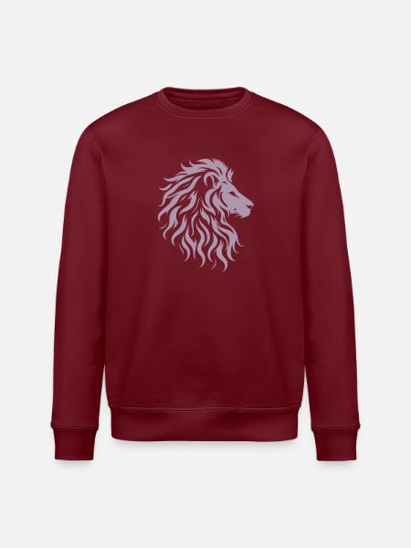 Majestic lion head silhouette - Stanley/Stella ROLLER Unisex Organic Sweatshirt - white