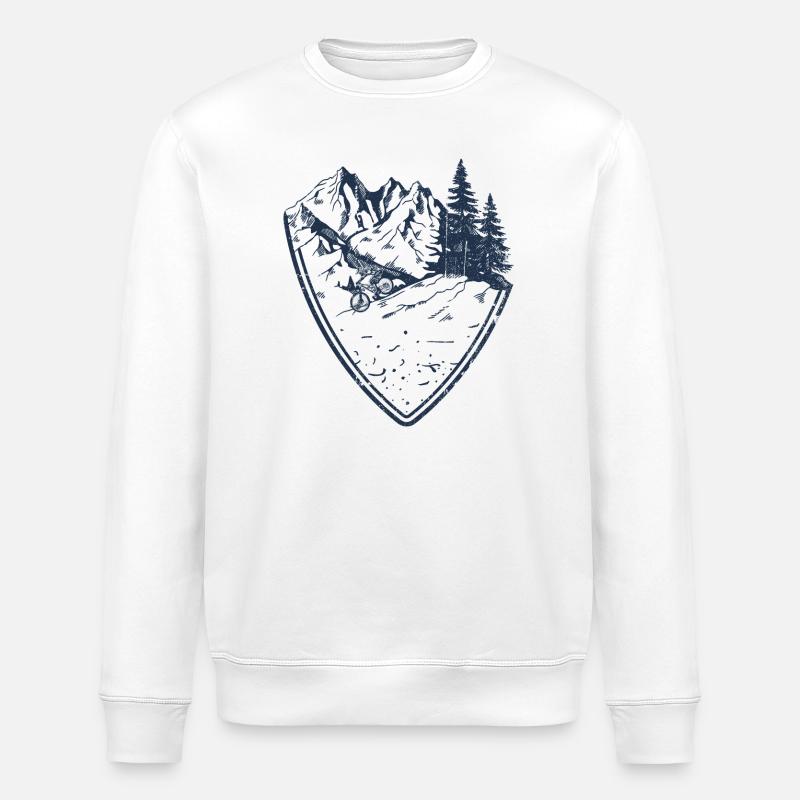 Mountain Trail Shield - Stanley/Stella ROLLER Unisex Organic Sweatshirt - white