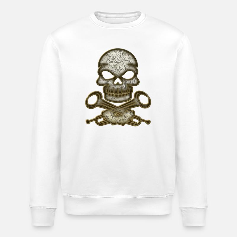 Skull Skull - Stanley/Stella ROLLER Unisex Organic Sweatshirt - white