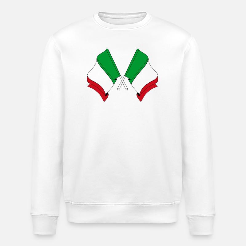 Drapeaux de l’Italie croisés - Sweat bio ROLLER Stanley/Stella Unisexe - blanc
