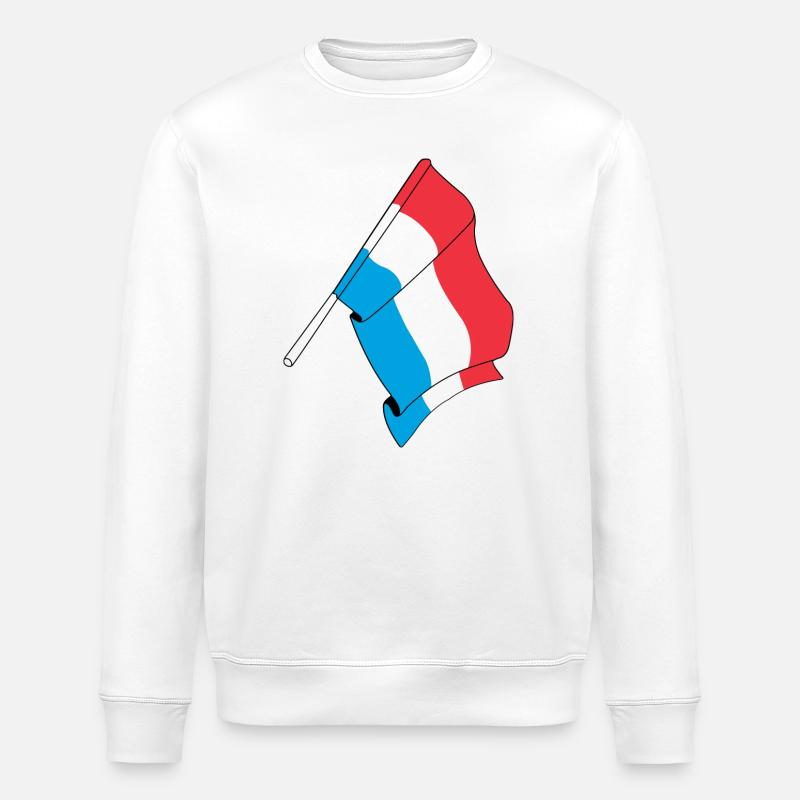Flagge: Luxemburg - Stanley/Stella Unisex Bio-Sweatshirt ROLLER - Weiß