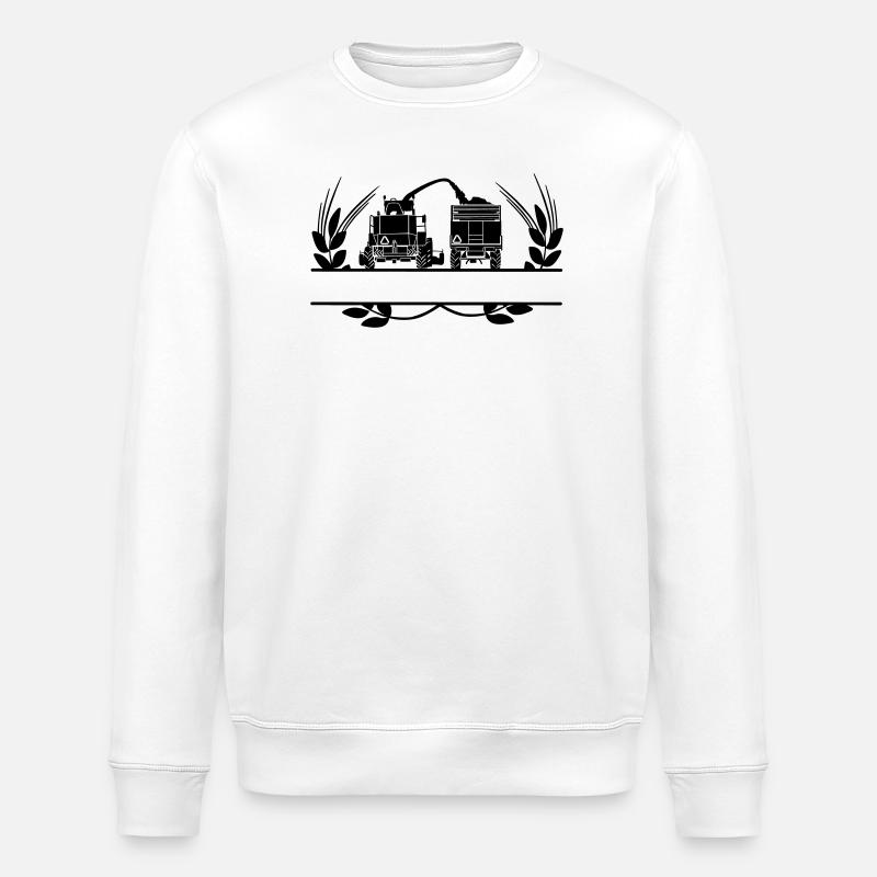 Grain logo Déchiqueteuse couronne de laurier - Sweat bio ROLLER Stanley/Stella Unisexe - blanc