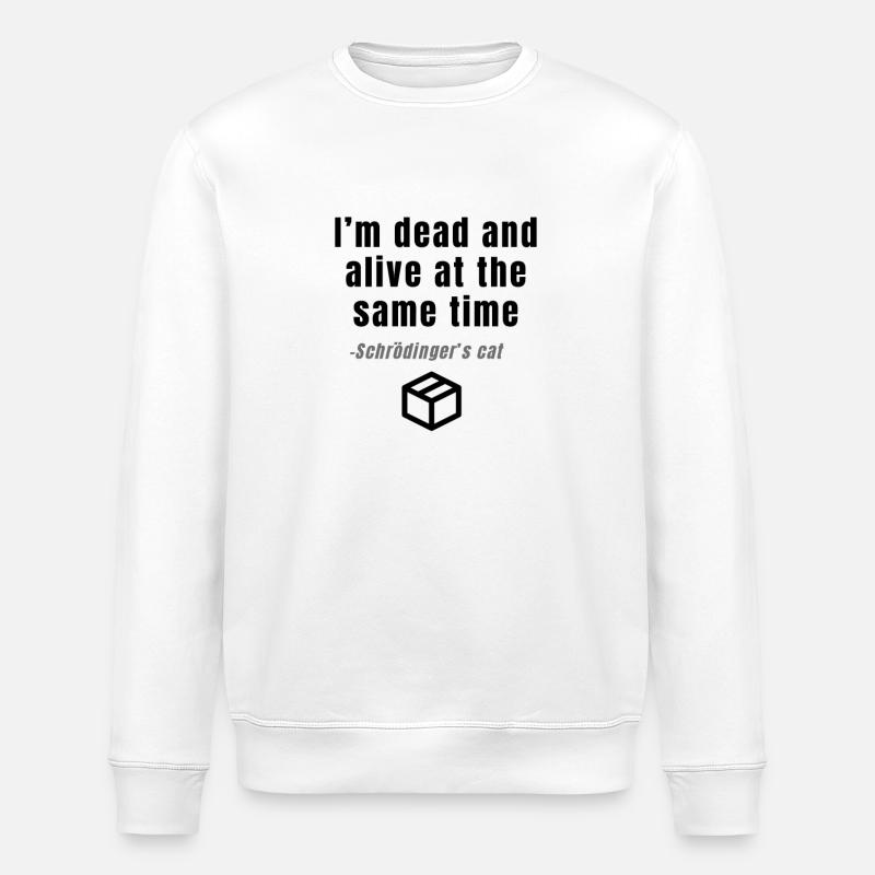 Chemise à imprimé chat de Schrödinger - Sweat bio ROLLER Stanley/Stella Unisexe - blanc