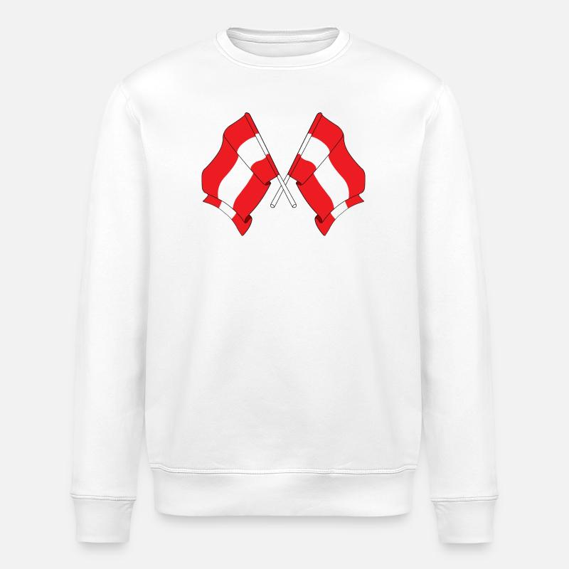 Deux drapeaux Autriche - Sweat bio ROLLER Stanley/Stella Unisexe - blanc