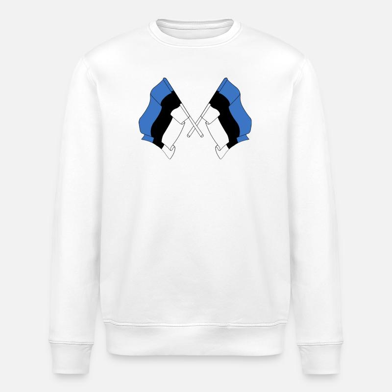 Two flags Estonia - Stanley/Stella ROLLER Unisex Organic Sweatshirt - white