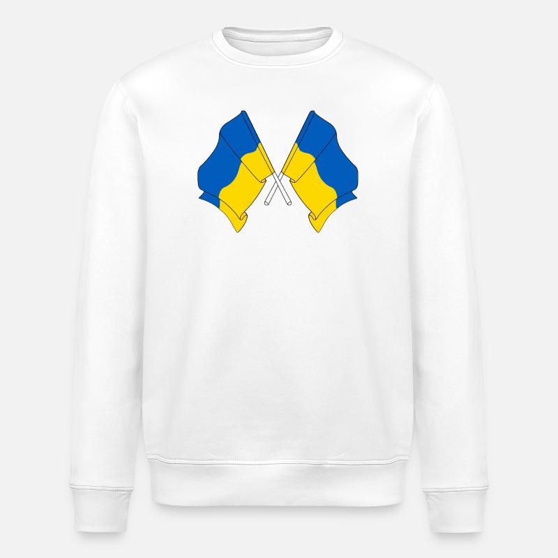 Deux drapeaux Ukraine - Sweat bio ROLLER Stanley/Stella Unisexe - blanc