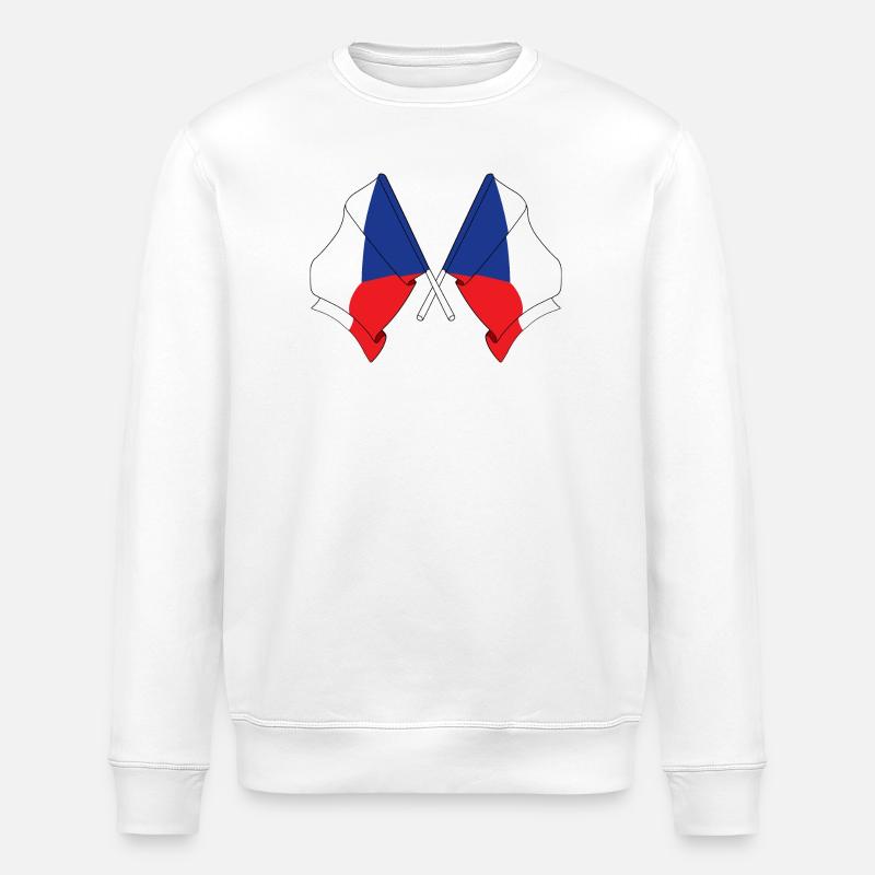 Deux drapeaux République tchèque - Sweat bio ROLLER Stanley/Stella Unisexe - blanc