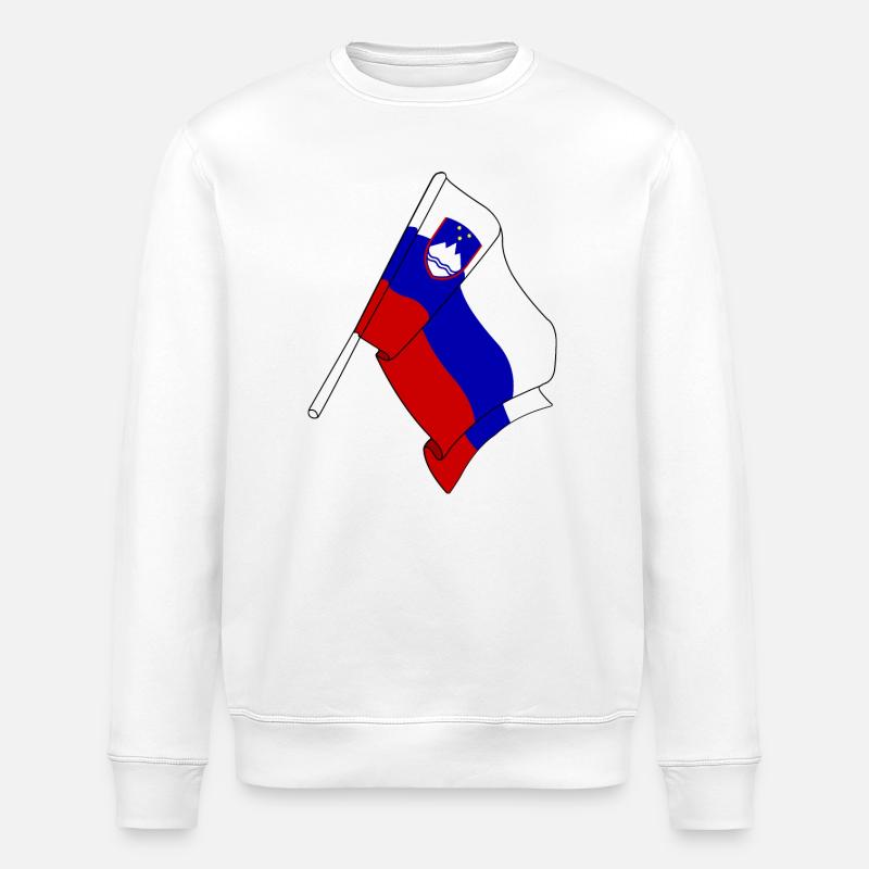 Flagge Slowenien - Stanley/Stella Unisex Bio-Sweatshirt ROLLER - Weiß