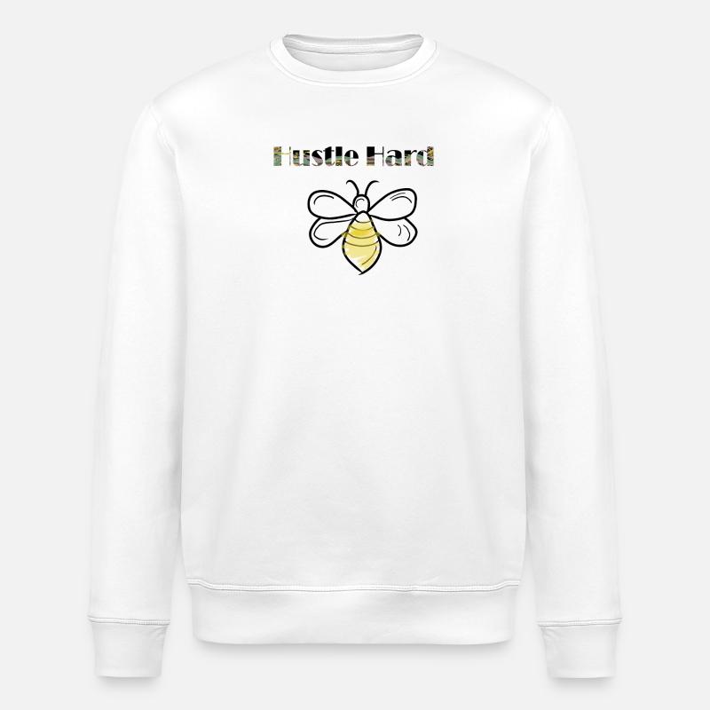 hustle hard bees - Stanley/Stella ROLLER Unisex Organic Sweatshirt - white