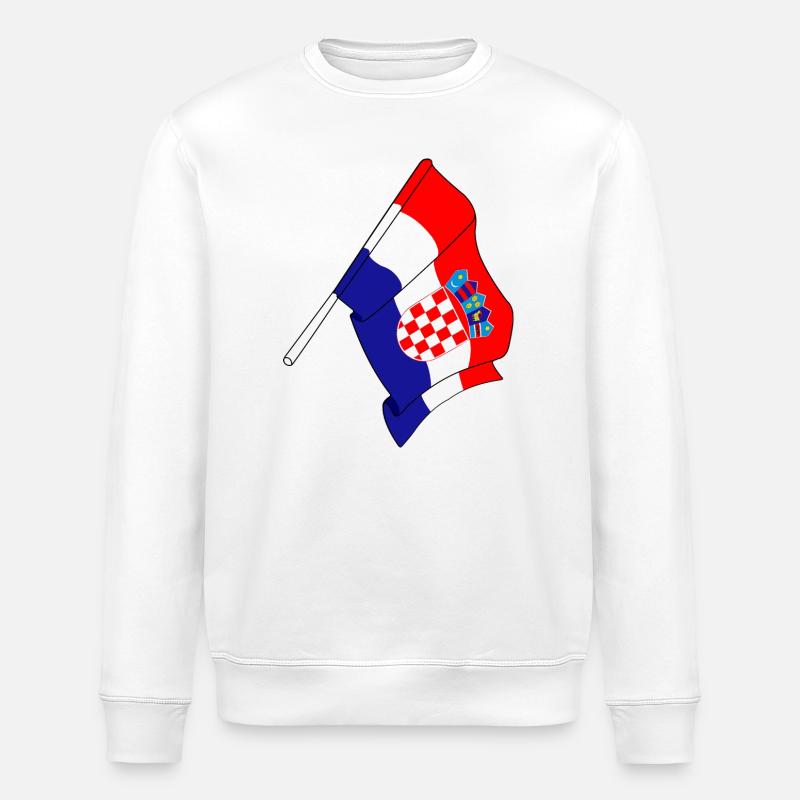 Flagge von Kroatien - Stanley/Stella Unisex Bio-Sweatshirt ROLLER - Weiß