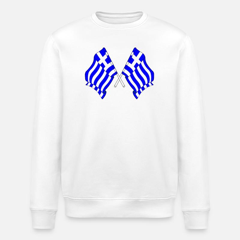 Zwei Flaggen Griechenlands - Stanley/Stella Unisex Bio-Sweatshirt ROLLER - Weiß