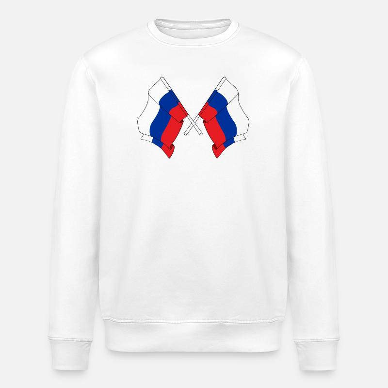 Deux drapeaux Russie - Sweat bio ROLLER Stanley/Stella Unisexe - blanc
