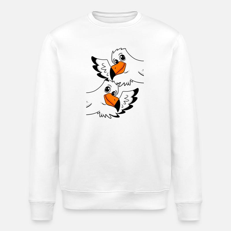Möwe Gruß Begrüßung - Stanley/Stella Unisex Bio-Sweatshirt ROLLER - Weiß