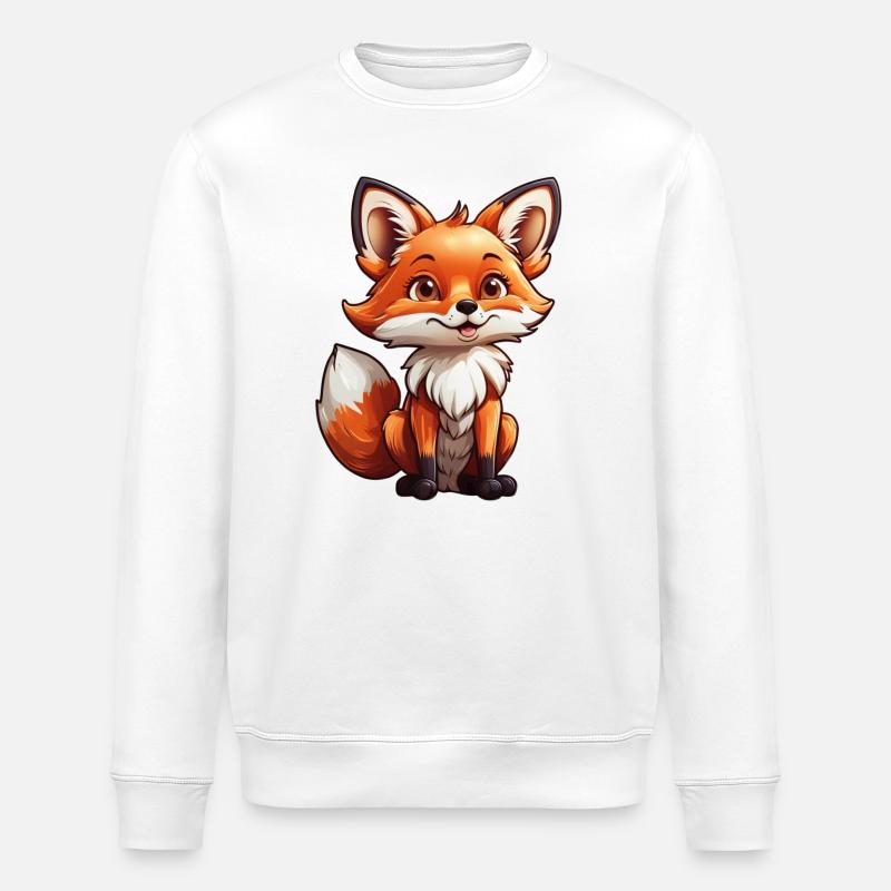 Cute Fox - Stanley/Stella ROLLER Unisex Organic Sweatshirt - white