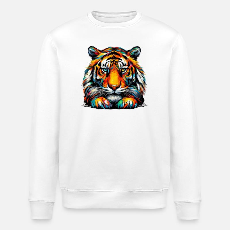 Tiger - Stanley/Stella Unisex Bio-Sweatshirt ROLLER - Weiß