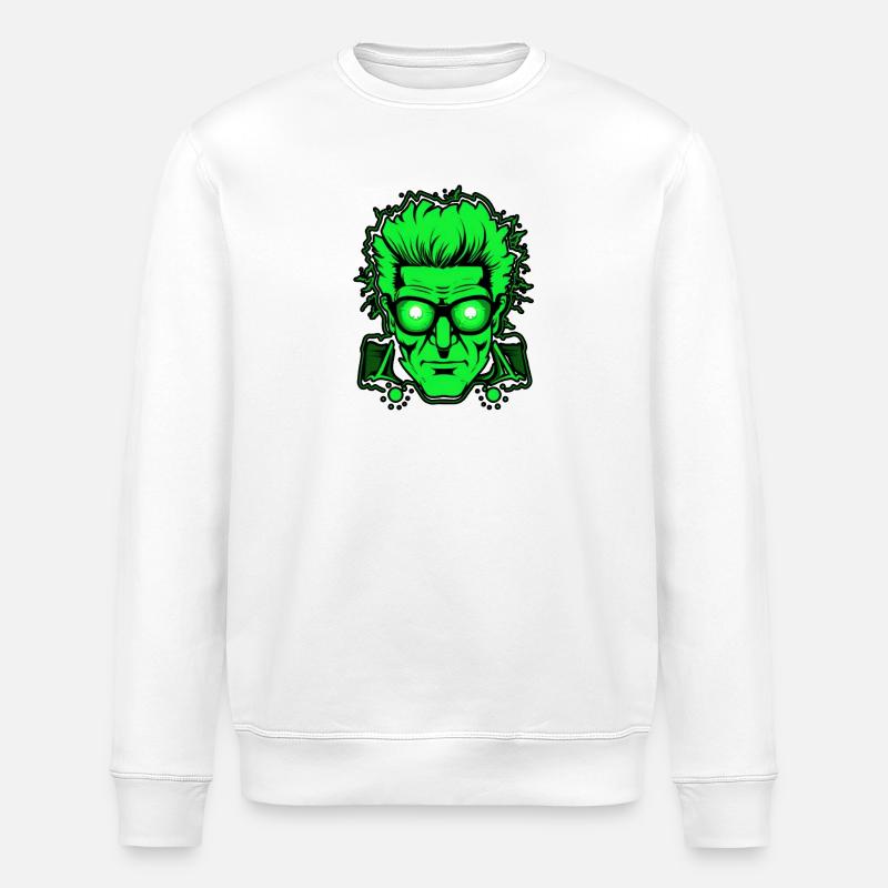 Green Face - Sweat bio ROLLER Stanley/Stella Unisexe - blanc