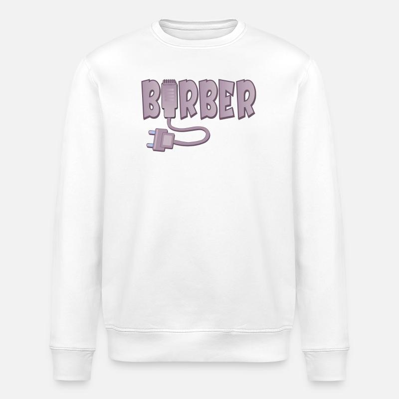 BARBER FRISEUR - HAARSCHNEIDEMASCHINE - Stanley/Stella Unisex Bio-Sweatshirt ROLLER - Weiß