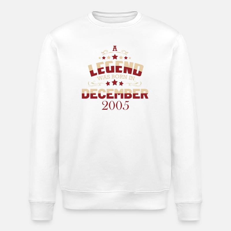 18e anniversaire Légende Décembre 2005 - Sweat bio ROLLER Stanley/Stella Unisexe - blanc