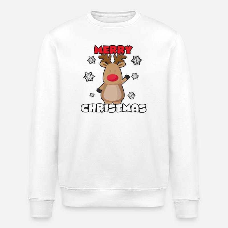 Weihnachts-Elch - Stanley/Stella Unisex Bio-Sweatshirt ROLLER - Weiß