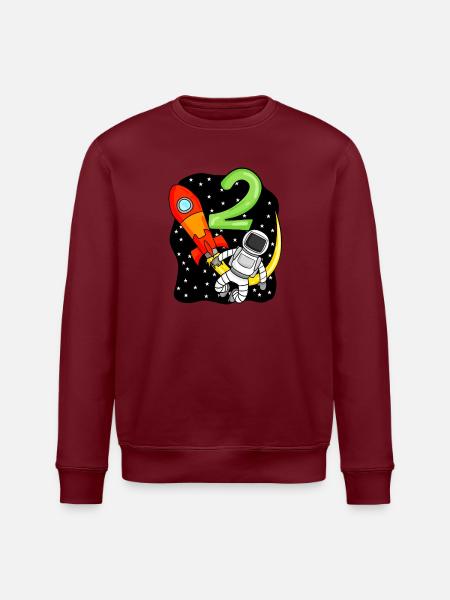 2 Birthday Boy Astronaut - Stanley/Stella ROLLER Unisex Organic Sweatshirt - white
