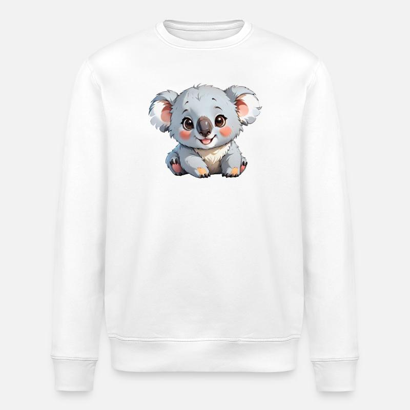 Niedlicher Cartoon-Koala - Stanley/Stella Unisex Bio-Sweatshirt ROLLER - Weiß