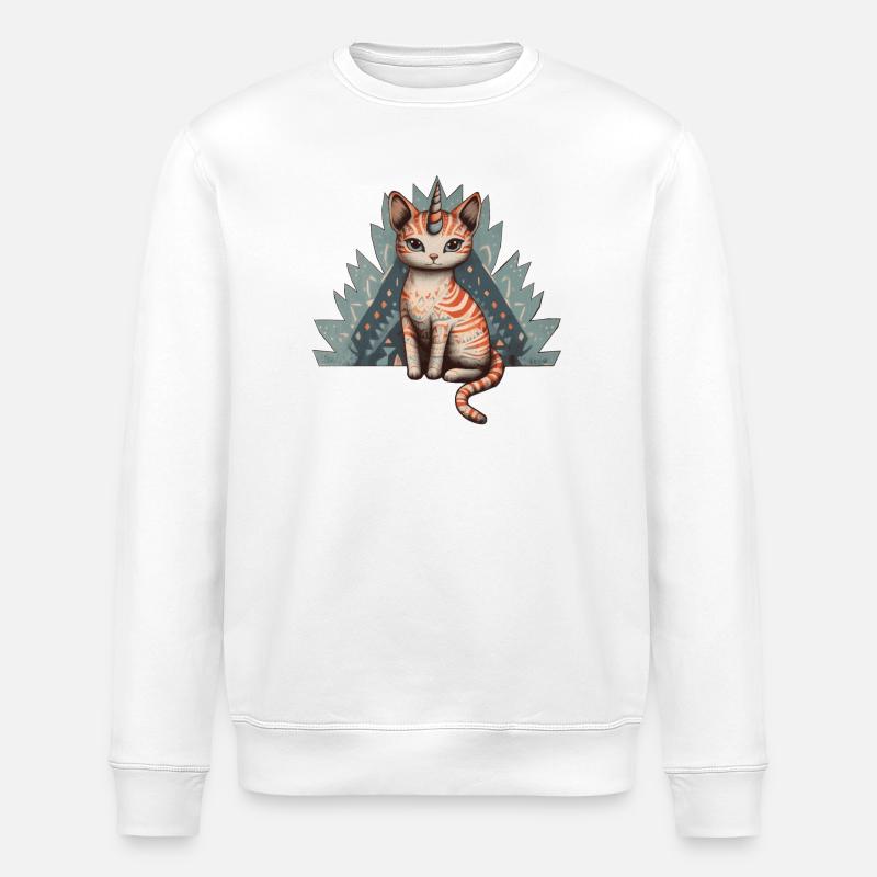 chat-licorne Pastel - Sweat bio ROLLER Stanley/Stella Unisexe - blanc
