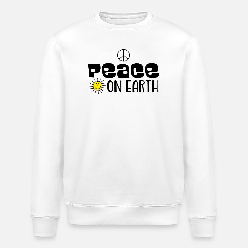 Paix sur terre - Sweat bio ROLLER Stanley/Stella Unisexe - blanc