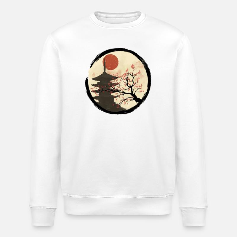 Kyoto in bloom - Stanley/Stella Unisex Bio-Sweatshirt ROLLER - Weiß