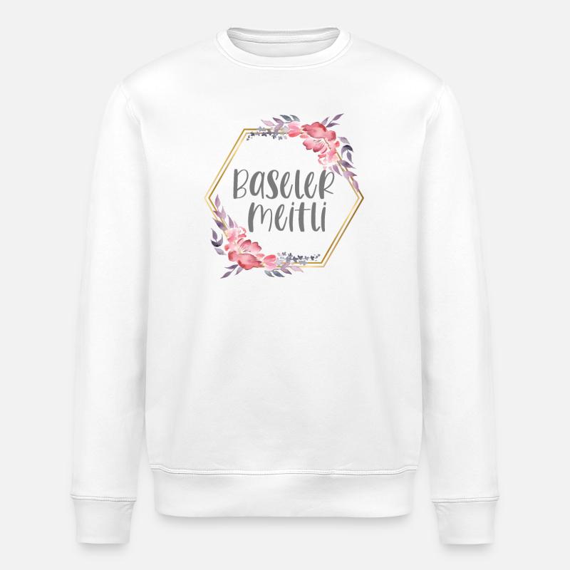 Schweiz Basel Mädchen Heimat Geschenk - Stanley/Stella Unisex Bio-Sweatshirt ROLLER - Weiß