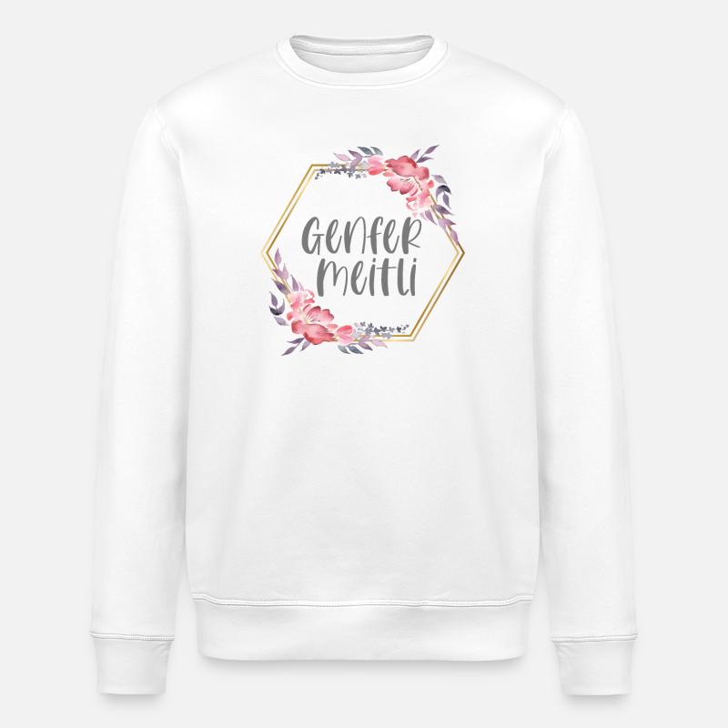 Schweiz Genf Mädchen Heimat Geschenk - Stanley/Stella Unisex Bio-Sweatshirt ROLLER - Weiß