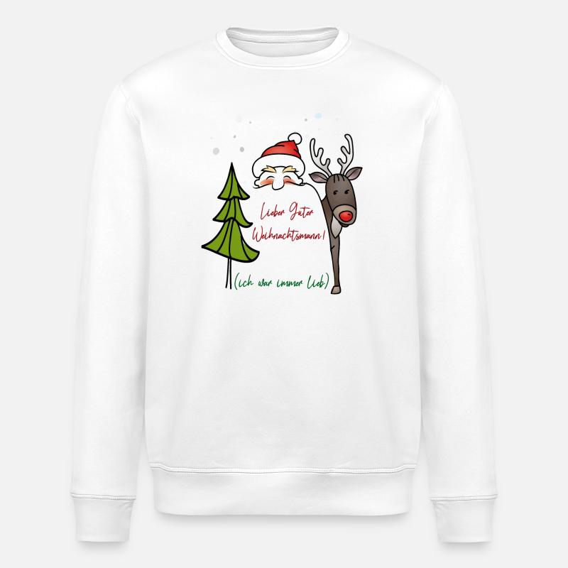 lieber guter Weihnachtsmann, Geschenke - Stanley/Stella Unisex Bio-Sweatshirt ROLLER - Weiß
