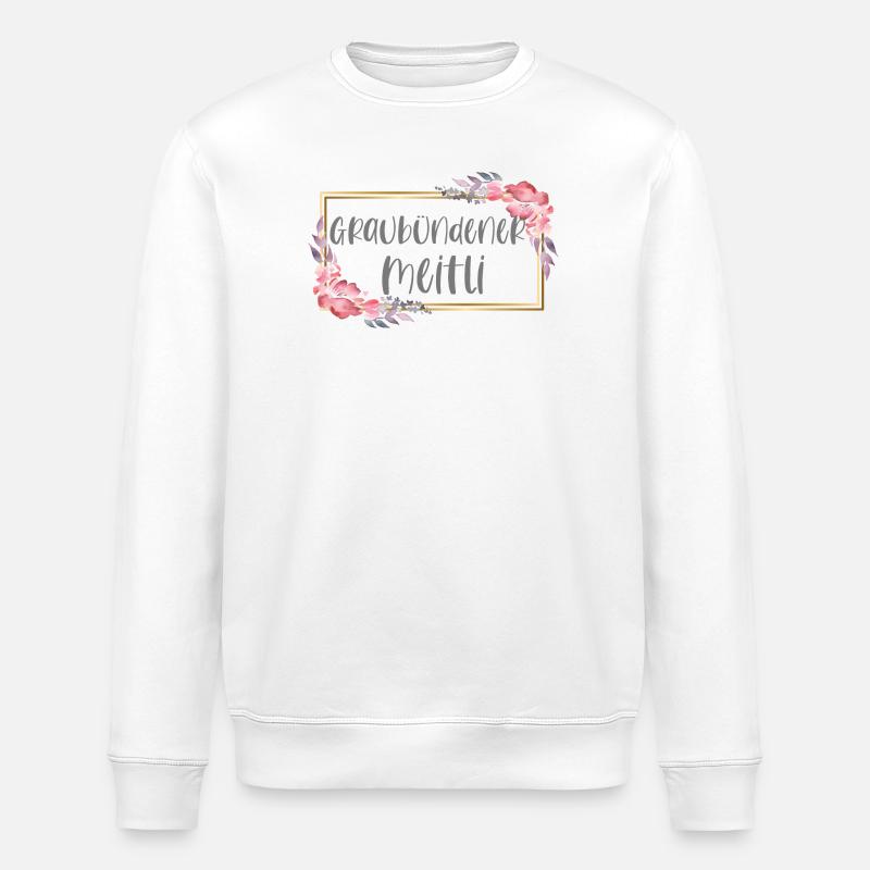 Schweiz Graubünden Mädchen Heimat Geschenk - Stanley/Stella Unisex Bio-Sweatshirt ROLLER - Weiß