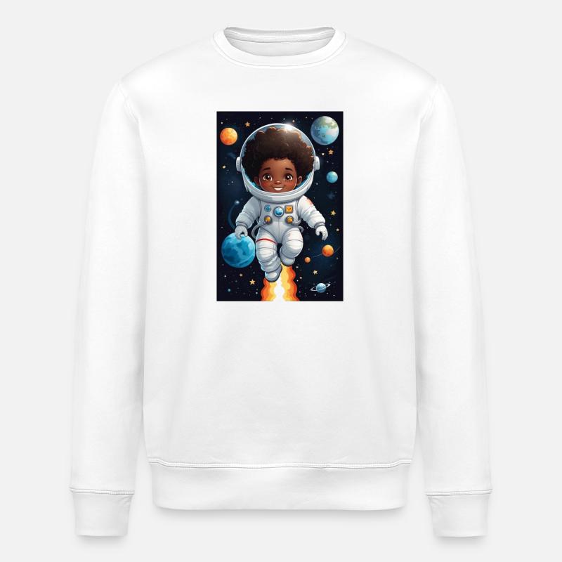 Visage d’enfant aventurier de l’espace - Sweat bio ROLLER Stanley/Stella Unisexe - blanc