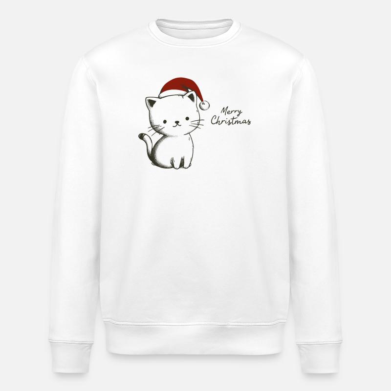 Weihnachtskätzchen - Festliche Reinheit - Stanley/Stella Unisex Bio-Sweatshirt ROLLER - Weiß