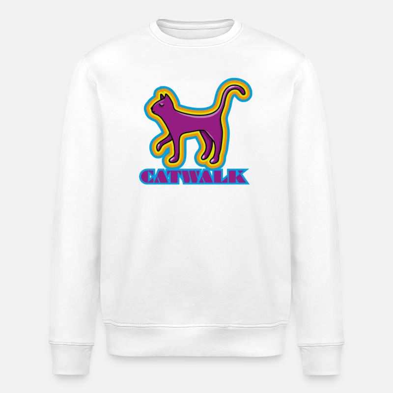Hochnäsiges Schmusetier - Stanley/Stella Unisex Bio-Sweatshirt ROLLER - Weiß