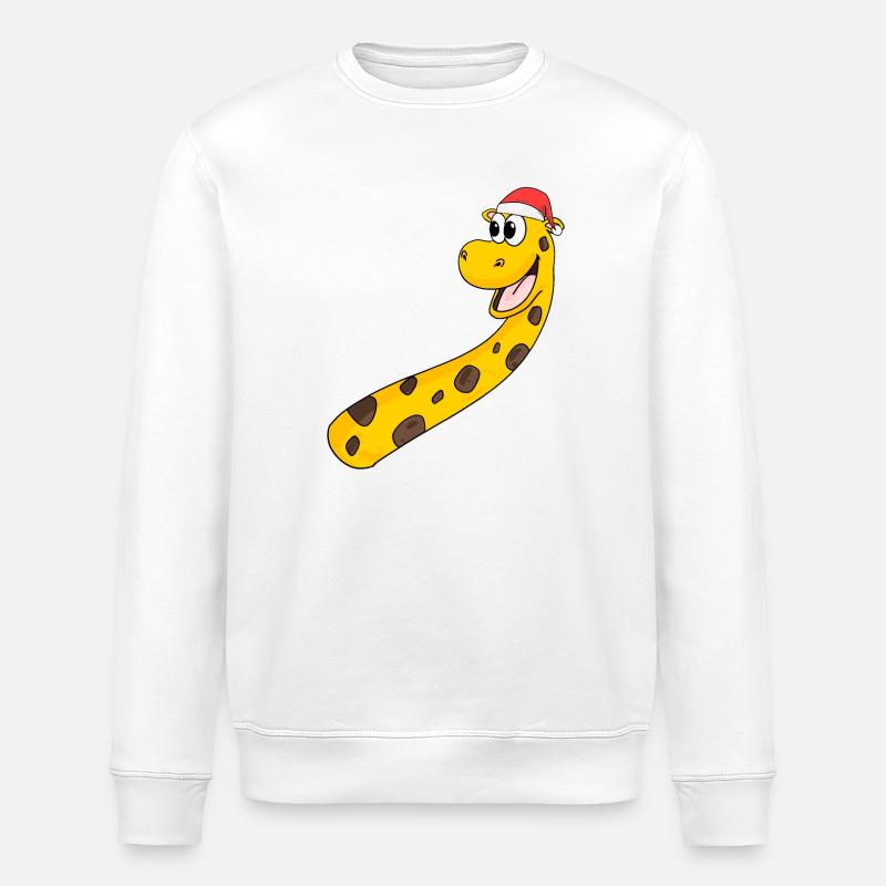 Giraffe Christmas - Stanley/Stella ROLLER Unisex Organic Sweatshirt - white