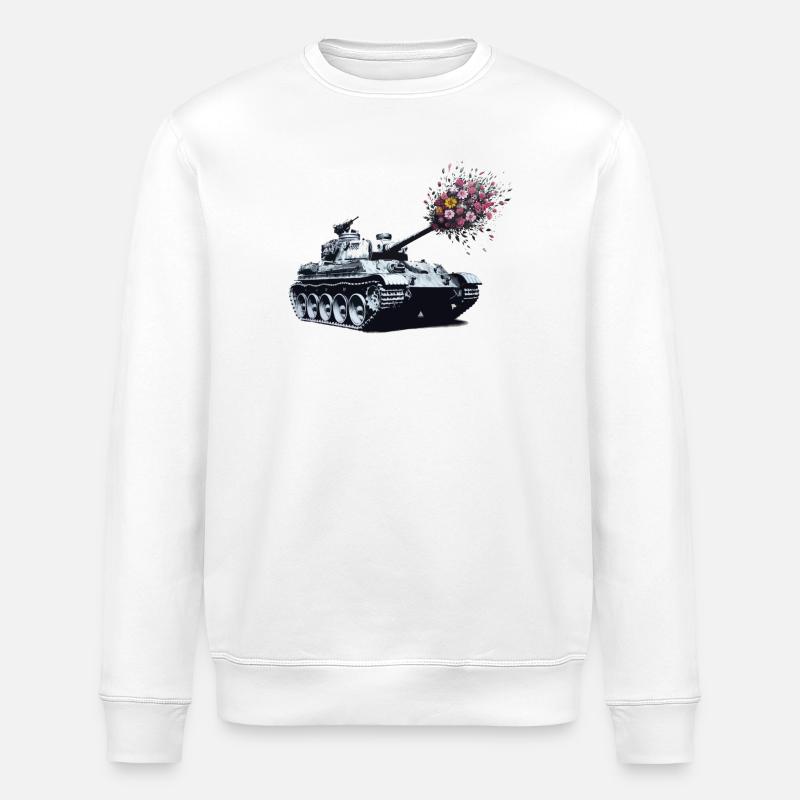 Panzer Blumenstrauss - Stanley/Stella Unisex Bio-Sweatshirt ROLLER - Weiß