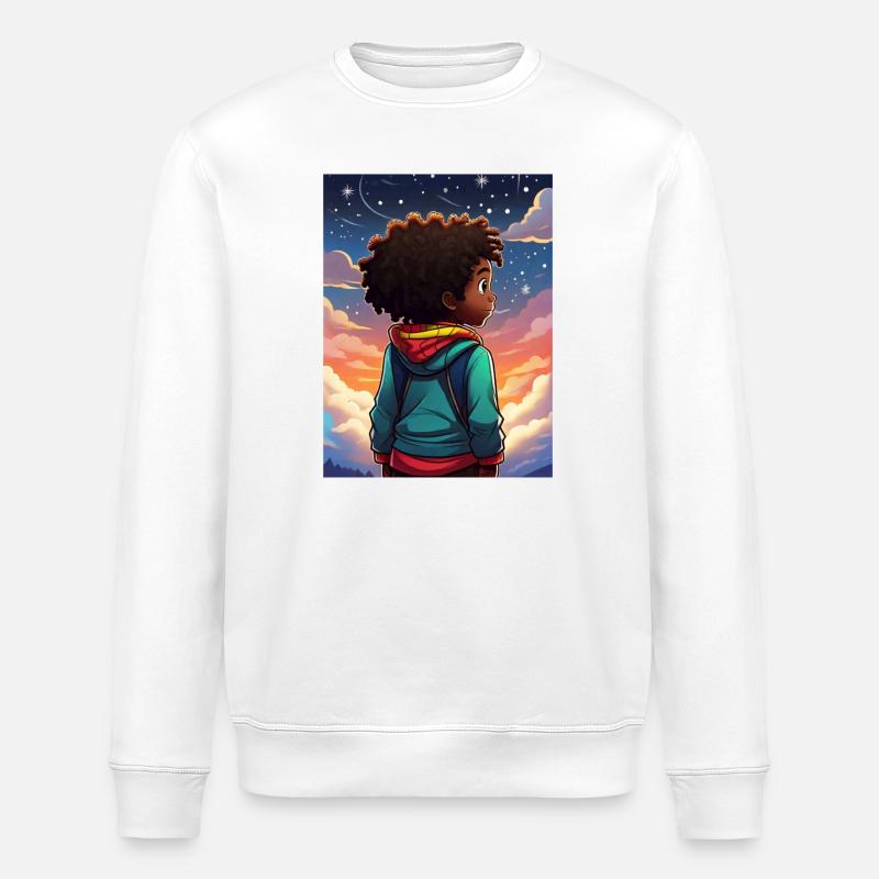 Ciel nocturne Aventure Enfants Design - Sweat bio ROLLER Stanley/Stella Unisexe - blanc