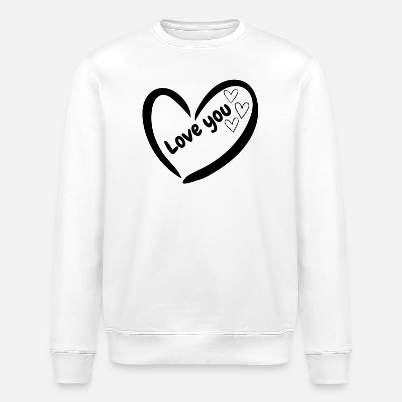 Silhouette de Cœur Girl Design - Sweat bio ROLLER Stanley/Stella Unisexe - blanc