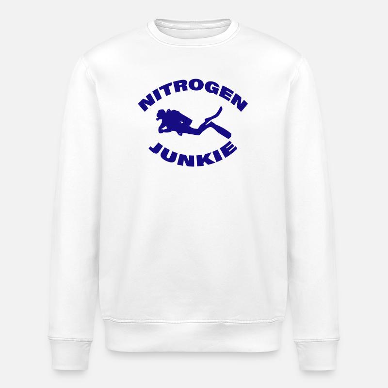 NITROGEN JUNKIE - Stanley/Stella ROLLER Unisex Organic Sweatshirt - white