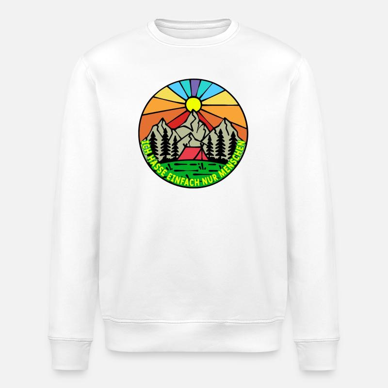 Mountains, Nature, Camping, Camping, Camping, Statement - Stanley/Stella ROLLER Unisex Organic Sweatshirt - white