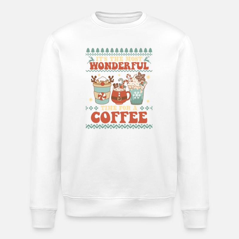 Pull de Noël moche - Sweat bio ROLLER Stanley/Stella Unisexe - blanc